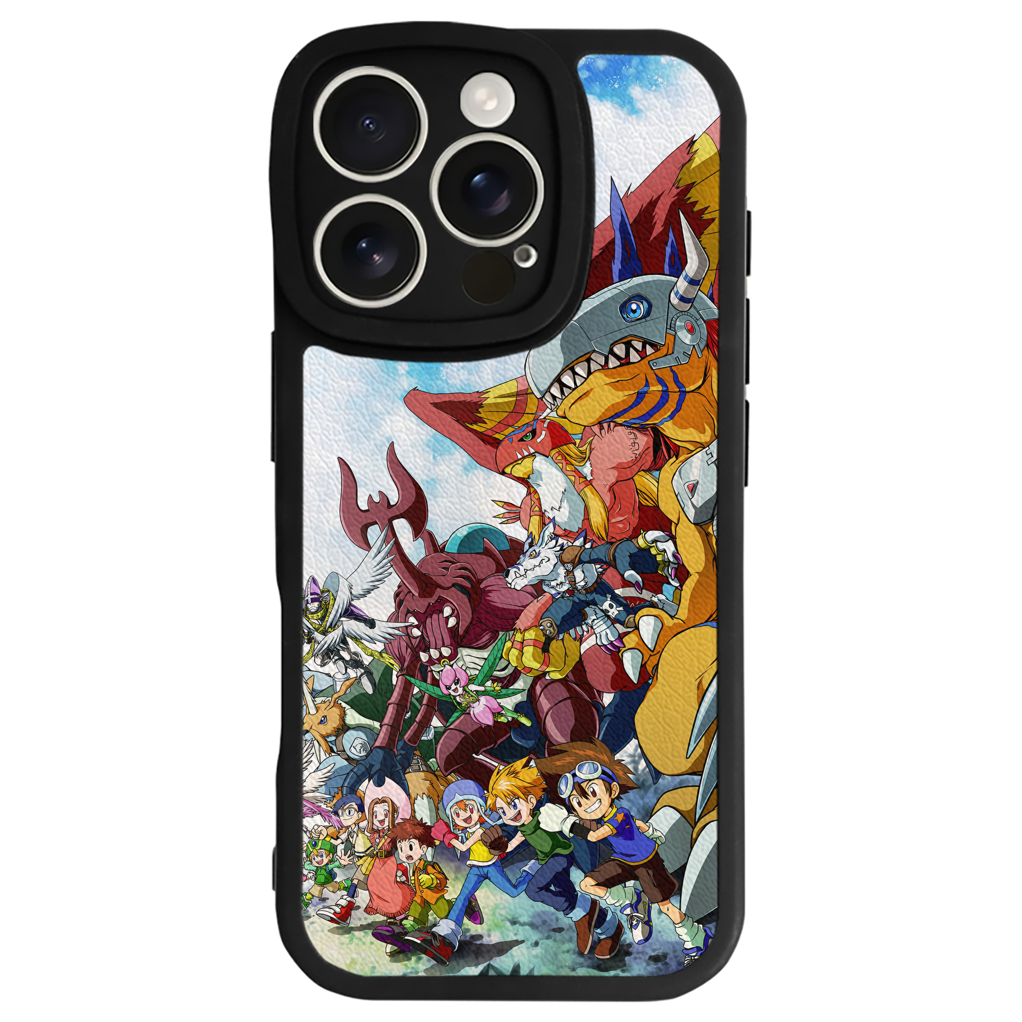 （画像用） Digimon デジタルモンスター/デジモン 【iPhone 16シリーズ対応】シリコンスマホケース（レザー調） 材質：シリコン